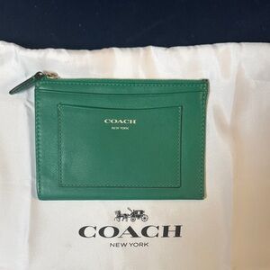 Coach Emerald Leather Zip Pouch